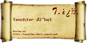Teschler Ábel névjegykártya
